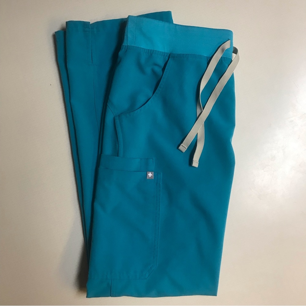 FIGS teal Kade cargo scrub pants